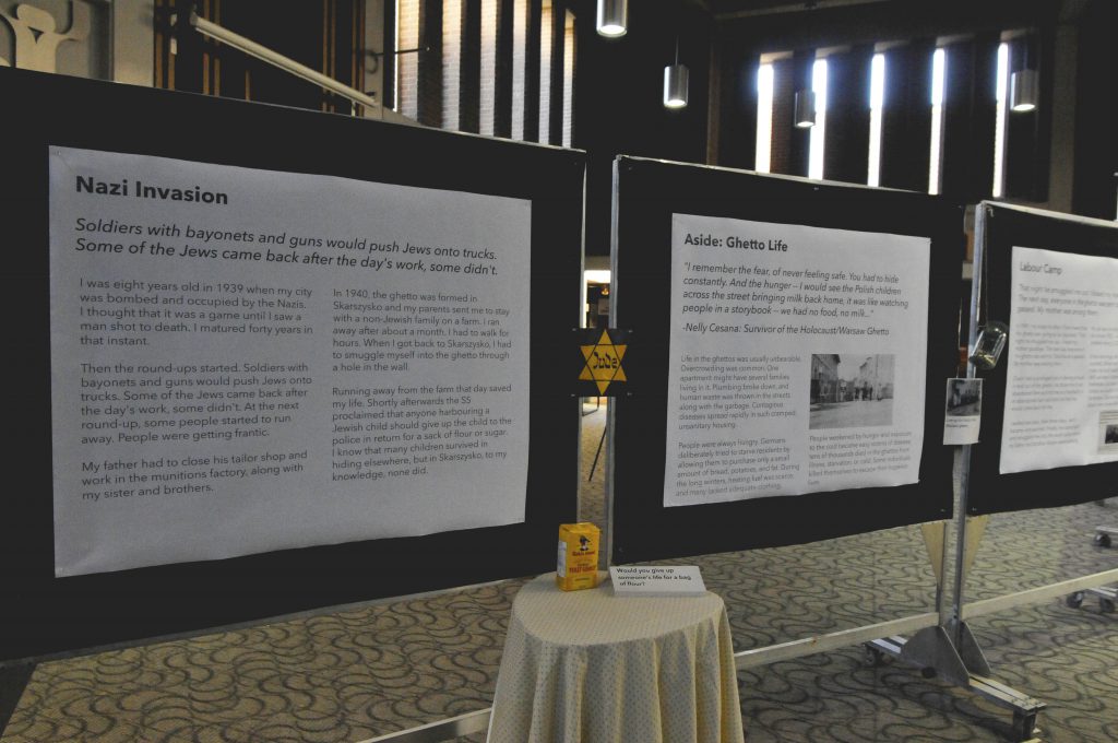 A timeline of how the Holocaust began was displayed at the Holocaust Exhibition. Photo by Ju Hyun Kim