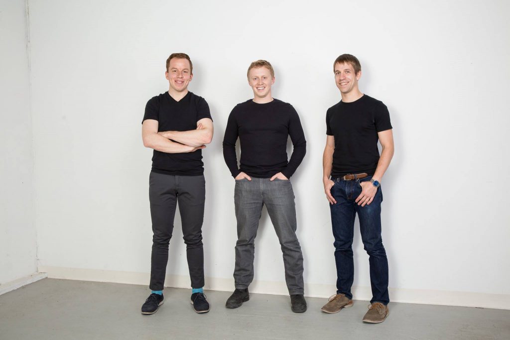 Co-founders of Thalmic Labs (from left to right: Stephen Lake, Matthew Bailey, Aaron Grant). Photo courtesy Thalmic Labs