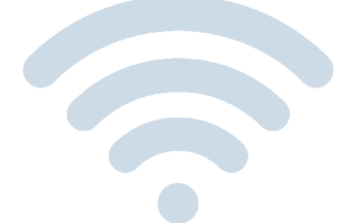 A light gray, stylized Wi-Fi symbol consisting of one small dot at the bottom and three curved lines arching above, on a white background.