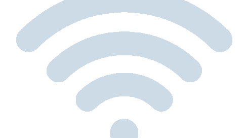 A light gray, stylized Wi-Fi symbol consisting of one small dot at the bottom and three curved lines arching above, on a white background.