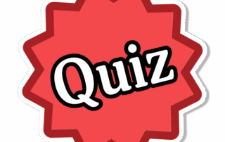 A red, starburst-shaped badge with the word "Quiz" in bold, black and white letters at the center—perfect for campus quiz events and student activities that encourage campus involvement.