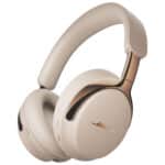 Cream-colored Bose over-ear wireless headphones with metallic accents, featuring cushioned ear cups and an adjustable headband, positioned on a white background—a Staff Picks favorite from Best Buy and a must-have for your Back to School Tech essentials.